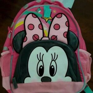 Disney Pink Minnie Mouse Backpack with Polka-Dot Bow